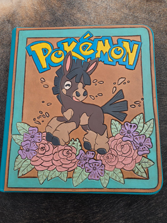 pokemon card binder cover Hand Tooled Pokémon Binder Cover – Ginger Hill Company